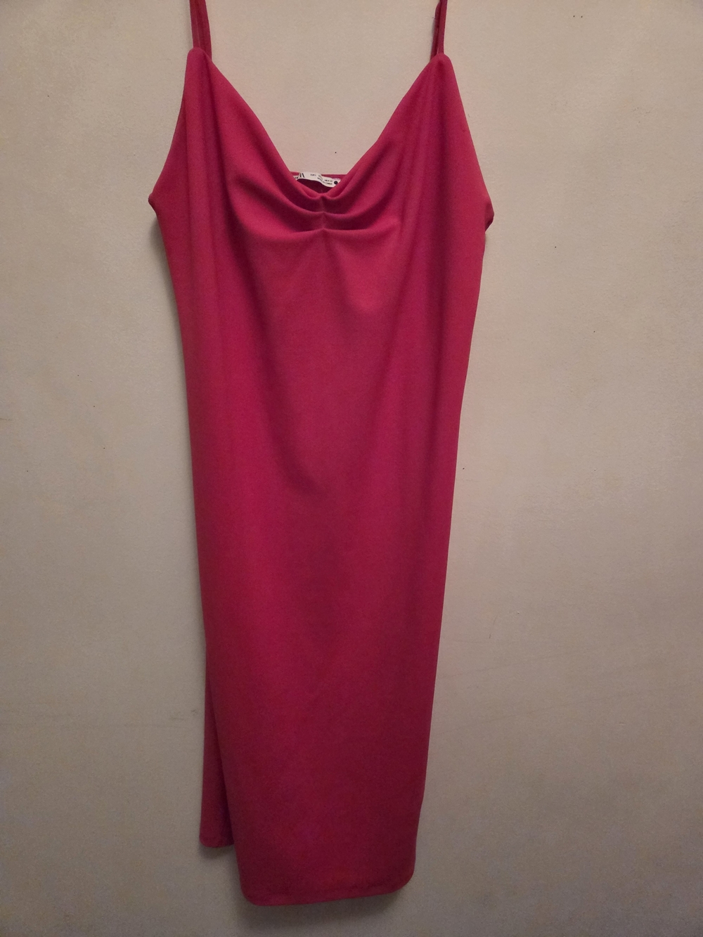 Zara Hot Pink Slip Midi Dress